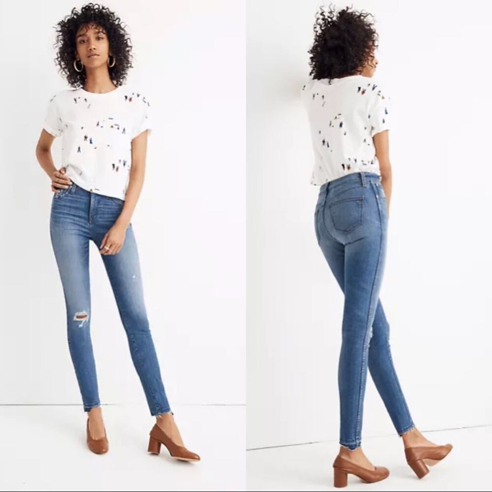 Madewell 10” High Rose Drop Step Hem Skinny Jeans